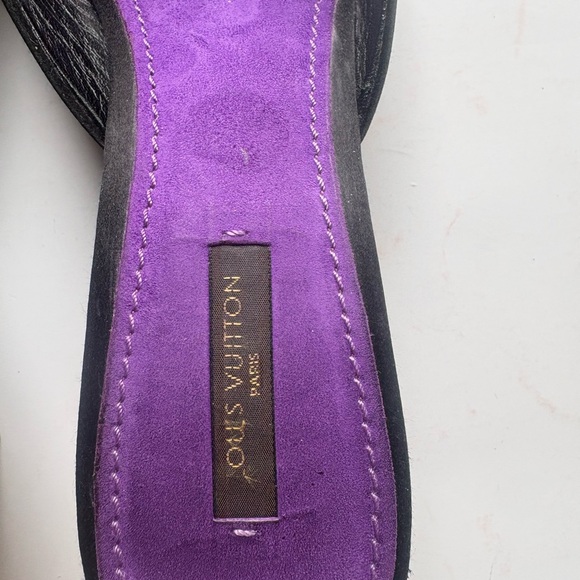 Louis Vuitton Black and Purple Mules with Crystal Embellishments - Picture 3 of 6